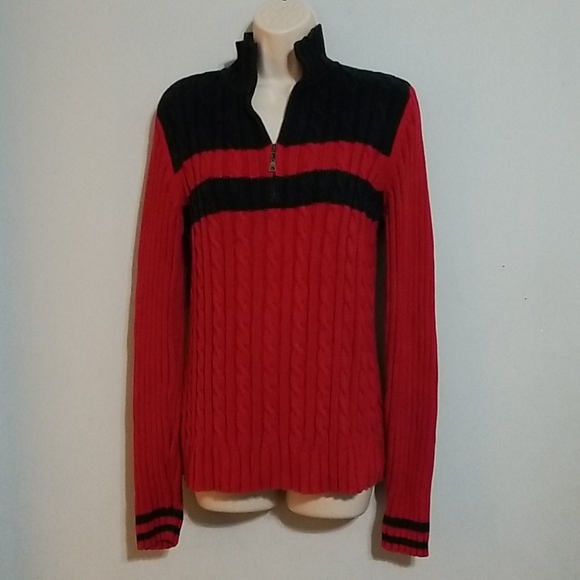 Tommy Hilfiger jeans women's red & black sweater - Picture 6 of 17